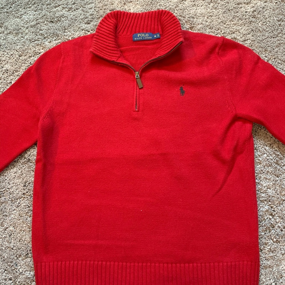 Ralph Lauren Polo Quarter Zip Sweater (red)